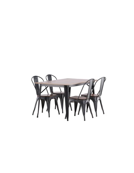 Matgrupp Tempe med Tempe matstolar, 140 × 80 cm