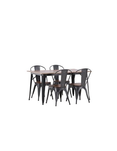 Matgrupp Tempe med Tempe matstolar, 140 × 80 cm