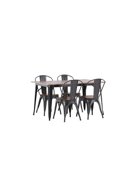 Matgrupp Tempe med Tempe matstolar, 140 × 80 cm