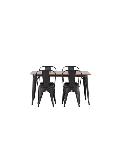 Matgrupp Tempe med Tempe matstolar, 140 × 80 cm