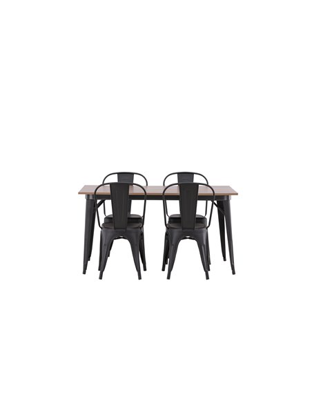 Matgrupp Tempe med Tempe matstolar, 140 × 80 cm