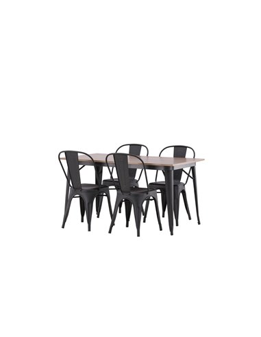 Matgrupp Tempe med Tempe matstolar, 140 × 80 cm