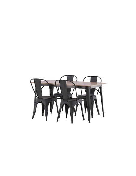 Matgrupp Tempe med Tempe matstolar, 140 × 80 cm