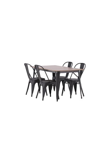 Matgrupp Tempe med Tempe matstolar, 140 × 80 cm