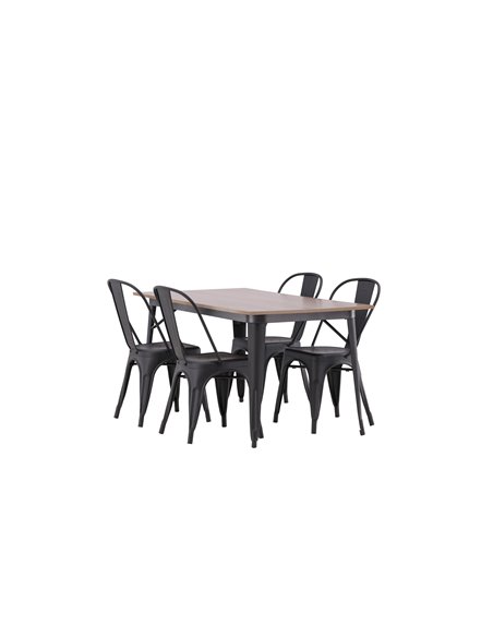 Matgrupp Tempe med Tempe matstolar, 140 × 80 cm