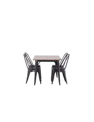Matgrupp Tempe med Tempe matstolar, 140 × 80 cm
