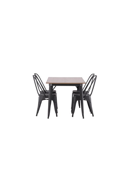 Matgrupp Tempe med Tempe matstolar, 140 × 80 cm