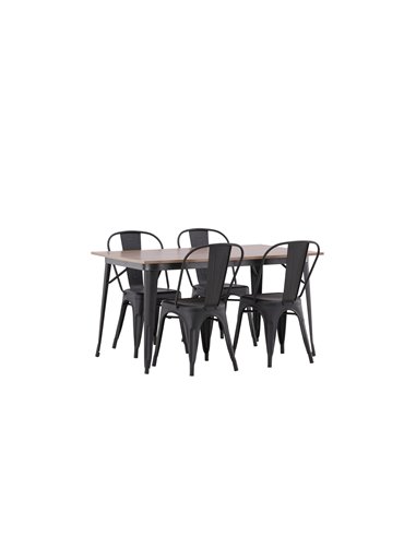 Matgrupp Tempe med Tempe matstolar, 140 × 80 cm