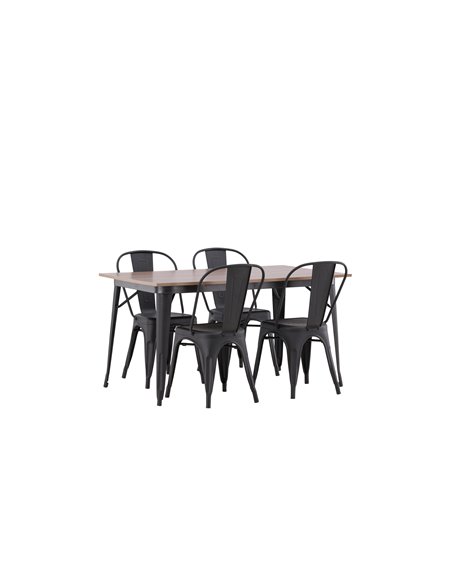 Matgrupp Tempe med Tempe matstolar, 140 × 80 cm