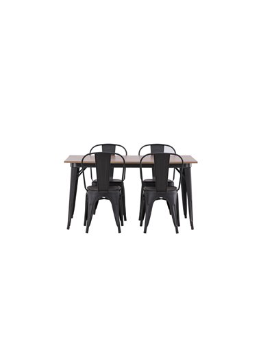 Matgrupp Tempe med Tempe matstolar, 140 × 80 cm