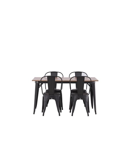 Matgrupp Tempe med Tempe matstolar, 140 × 80 cm
