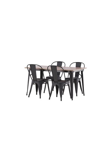 Matgrupp Tempe med Tempe matstolar, 140 × 80 cm