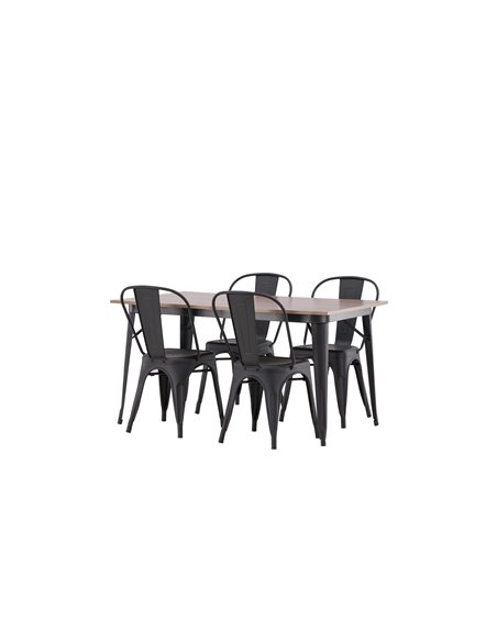 Matgrupp Tempe med Tempe matstolar, 140 × 80 cm