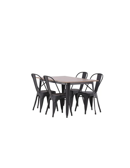 Matgrupp Tempe med Tempe matstolar, 140 × 80 cm
