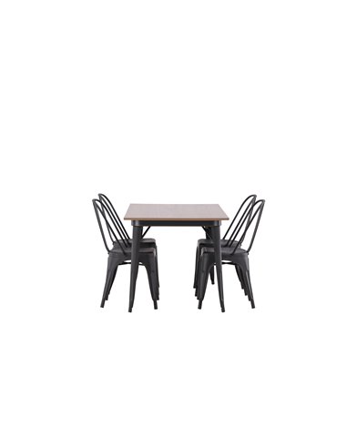 Matgrupp Tempe med Tempe matstolar, 140 × 80 cm