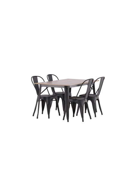 Matgrupp Tempe med Tempe matstolar, 140 × 80 cm