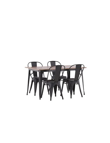 Matgrupp Tempe med Tempe matstolar, 140 × 80 cm
