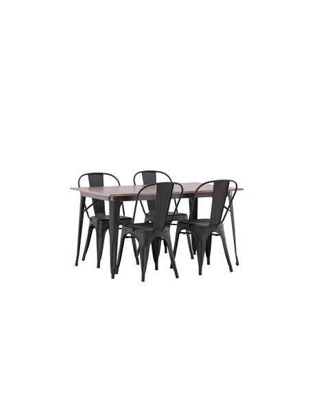 Matgrupp Tempe med Tempe matstolar, 140 × 80 cm