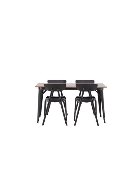 Matgrupp Tempe med Ursholmen matstolar, 140 × 80 cm