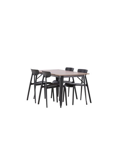 Matgrupp Tempe med Ursholmen matstolar, 140 × 80 cm