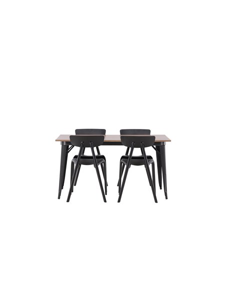 Matgrupp Tempe med Ursholmen matstolar, 140 × 80 cm