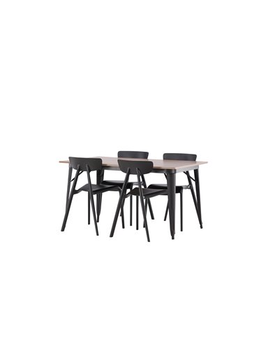 Matgrupp Tempe med Ursholmen matstolar, 140 × 80 cm