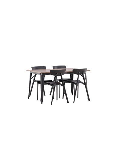 Matgrupp Tempe med Ursholmen matstolar, 140 × 80 cm