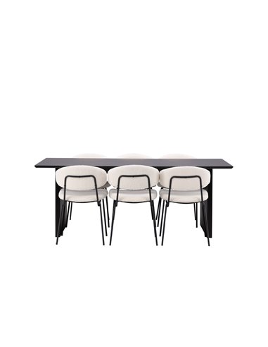 Matgrupp Vail med Chico matstolar, 200 × 100 cm