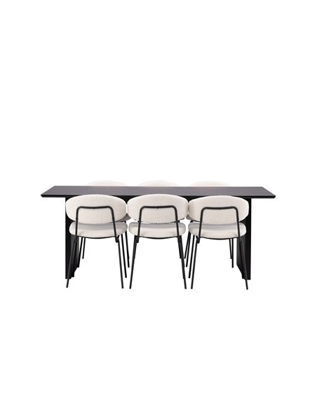 Matgrupp Vail med Chico matstolar, 200 × 100 cm