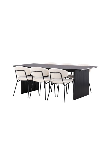 Matgrupp Vail med Chico matstolar, 200 × 100 cm