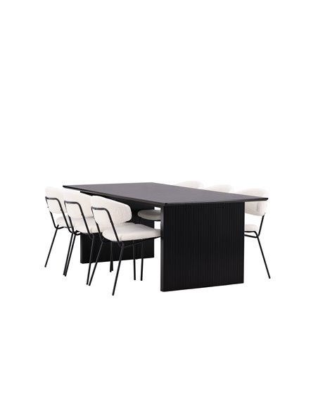 Matgrupp Vail med Chico matstolar, 200 × 100 cm