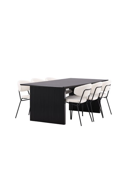 Matgrupp Vail med Chico matstolar, 200 × 100 cm