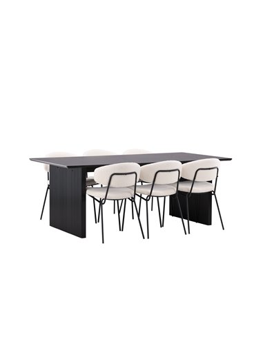 Matgrupp Vail med Chico matstolar, 200 × 100 cm