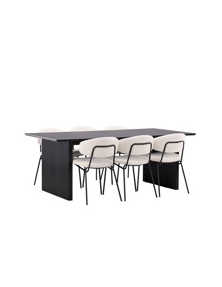 Matgrupp Vail med Chico matstolar, 200 × 100 cm