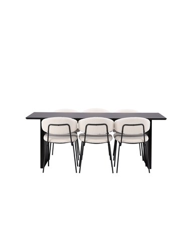 Matgrupp Vail med Chico matstolar, 200 × 100 cm