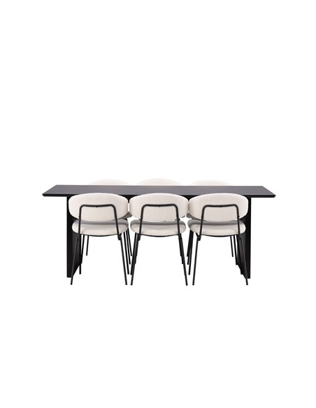 Matgrupp Vail med Chico matstolar, 200 × 100 cm