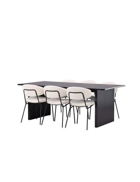 Matgrupp Vail med Chico matstolar, 200 × 100 cm