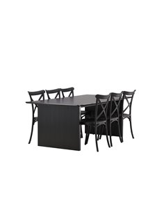 Matgrupp Vail med Crosett matstolar, 200 × 100 cm 2