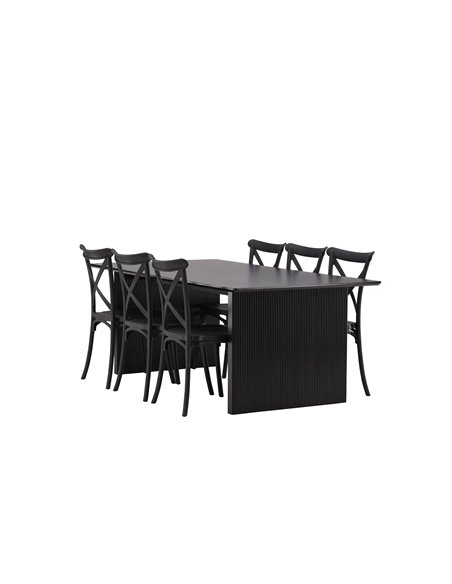 Matgrupp Vail med Crosett matstolar, 200 × 100 cm