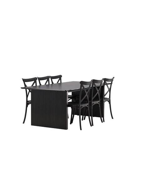 Matgrupp Vail med Crosett matstolar, 200 × 100 cm