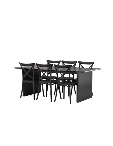 Matgrupp Vail med Crosett matstolar, 200 × 100 cm