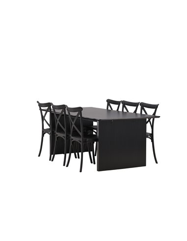 Matgrupp Vail med Crosett matstolar, 200 × 100 cm