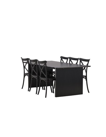 Matgrupp Vail med Crosett matstolar, 200 × 100 cm