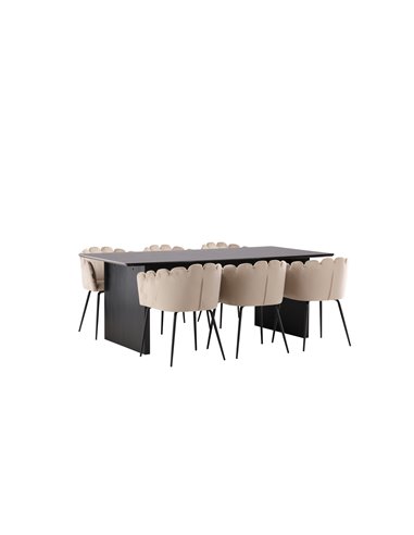 Matgrupp Vail med Limhamn matstolar, 200 × 100 cm