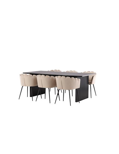 Matgrupp Vail med Limhamn matstolar, 200 × 100 cm