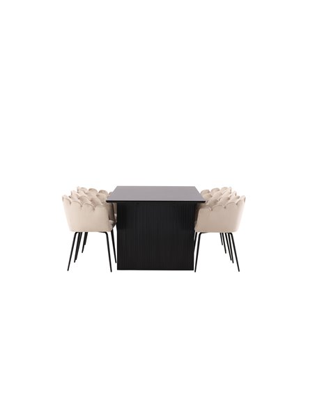 Matgrupp Vail med Limhamn matstolar, 200 × 100 cm
