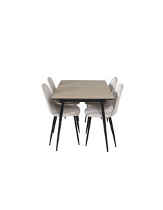 Matgrupp Silar med Polar matstolar, 120 × 80 cm