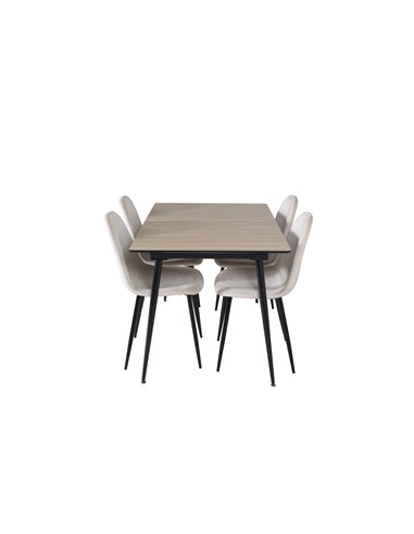 Matgrupp Silar med Polar matstolar, 120 × 80 cm