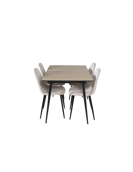 Matgrupp Silar med Polar matstolar, 120 × 80 cm