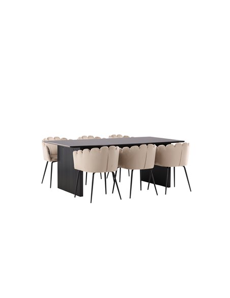 Matgrupp Vail med Limhamn matstolar, 200 × 100 cm